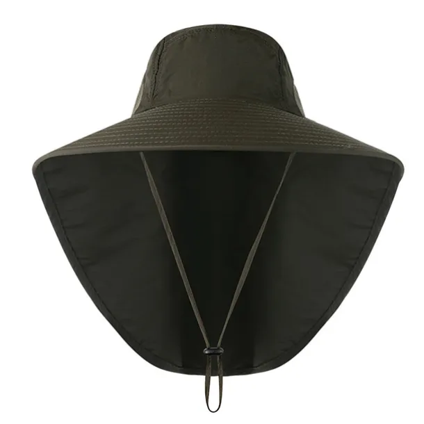 Wide Brim Sun Hat with Neck Flap, UPF50+ Hiking Fishing Hat for Men Women Summer Outdoor Portable Breathable Quick Dry Ultraviolet Resistant Hat Solid Color Black Purple Red Hunting Fishing Climbing