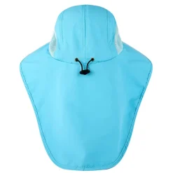 Wide Brim Sun Hat with Neck Flap, UPF50+ Hiking Fishing Hat for Men Women Summer Outdoor Portable Breathable Quick Dry Ultraviolet Resistant Hat Solid Color Black Purple Red Hunting Fishing Climbing