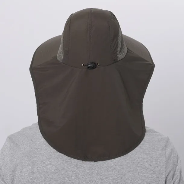 Wide Brim Sun Hat with Neck Flap, UPF50+ Hiking Fishing Hat for Men Women Summer Outdoor Portable Breathable Quick Dry Ultraviolet Resistant Hat Solid Color Black Purple Red Hunting Fishing Climbing