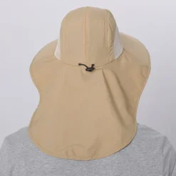 Wide Brim Sun Hat with Neck Flap, UPF50+ Hiking Fishing Hat for Men Women Summer Outdoor Portable Breathable Quick Dry Ultraviolet Resistant Hat Solid Color Black Purple Red Hunting Fishing Climbing