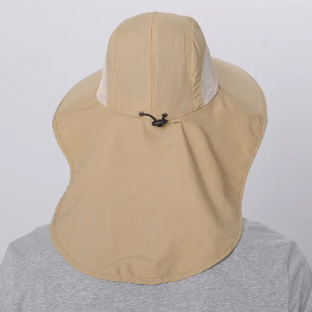 Wide Brim Sun Hat with Neck Flap, UPF50+ Hiking Fishing Hat for Men Women Summer Outdoor Portable Breathable Quick Dry Ultraviolet Resistant Hat Solid Color Black Purple Red Hunting Fishing Climbing