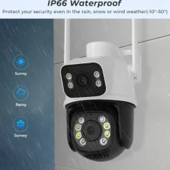 Wifi Camera Outdoor Night Vision Dual Screen Human Detection 3MP Security Protection CCTV Surveillance IP Camera