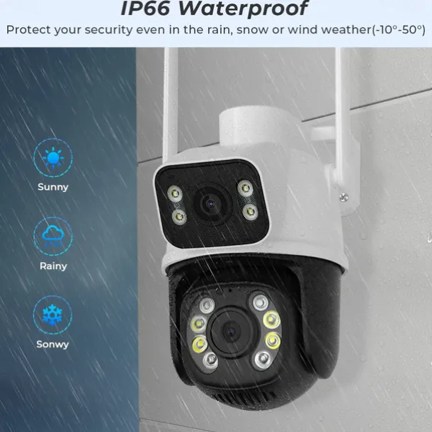 Wifi Camera Outdoor Night Vision Dual Screen Human Detection 3MP Security Protection CCTV Surveillance IP Camera
