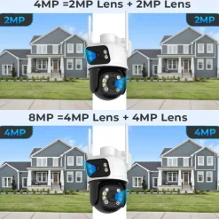 Wifi Camera Outdoor Night Vision Dual Screen Human Detection 3MP Security Protection CCTV Surveillance IP Camera