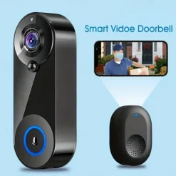 Wifi Door Bell Enhanced Doorbell Camera Wireless 2.4G Wifi Smart Doorbell With Night Vision Function PIR Sensor Reminder Support 32G TF Card Suitable For Photo Recording Intercom 1080P Smart Doorbell