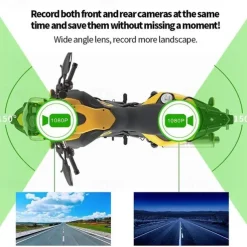 WiFi GPS Motorcycle DVR Dash Cam Full 1080P HD Front and Rear Dual Recording Motorcycle Driving Recorder Aterproof Motorbike Bike Motorcycle Camera