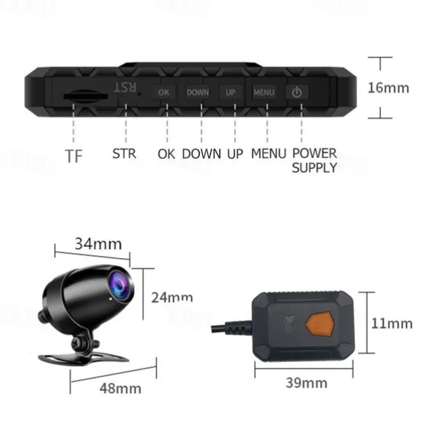 WiFi GPS Motorcycle DVR Dash Cam Full 1080P HD Front and Rear Dual Recording Motorcycle Driving Recorder Aterproof Motorbike Bike Motorcycle Camera