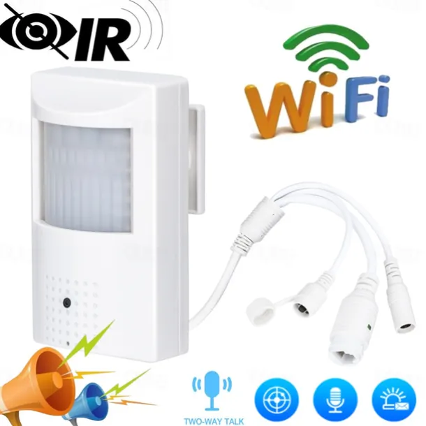 WIFI Pinhole Hidden PIR Style IR Audio IP Camera with Hikvision NVR Audio Two-way Voice Intercom 4K 8MP IMX415 5MP 2MP