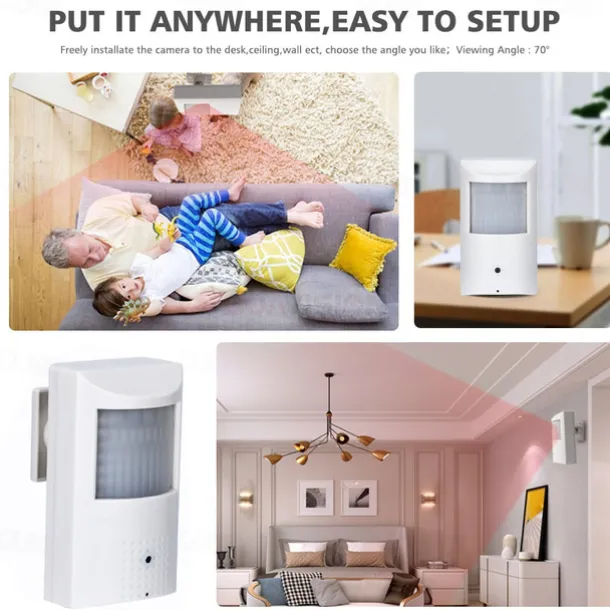 WIFI Pinhole Hidden PIR Style IR Audio IP Camera with Hikvision NVR Audio Two-way Voice Intercom 4K 8MP IMX415 5MP 2MP