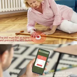 WiFi Smart SOS Call Button Wireless Caregiver Pager Phone Alert Transmitter Emergency Call Button for Elderly Patient