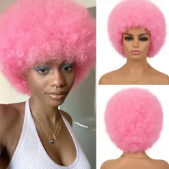 Wig 70s Afro Wigs for Black Women Afro Puff Wigs Bouncy and Soft Natural Looking Full Wigs for Daily Party Cosplay Costume Halloween Wigs
