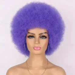 Wig 70s Afro Wigs for Black Women Afro Puff Wigs Bouncy and Soft Natural Looking Full Wigs for Daily Party Cosplay Costume Halloween Wigs