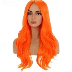 Wigs Long Wavy Wig for Women Curly Heat Resistant Synthetic Hair Wigs for Daily Used with Wig Cap