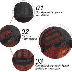 Wigs with Bangs Long Wavy Wig for Women Wigs with Bangs Synthetic Heat Resistant Fiber Wigs Halloween Cosplay Party Wigs