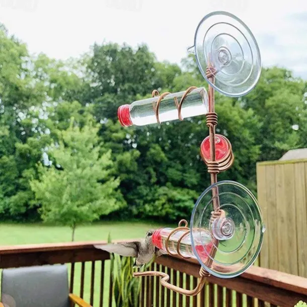 Window Hummingbird Feeder Window Mount Hummingbird Feeder Water Drinker Outdoor Garden Yard Decor