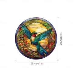 Window Sticker, Home Wall Decor Colorful Hummingbird Stickers Removable Static Decorative Anti-collision Stickers