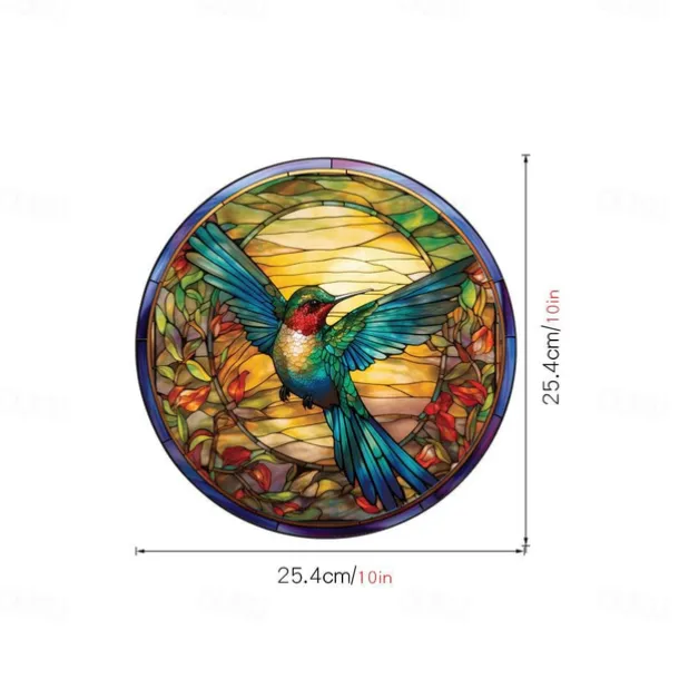 Window Sticker, Home Wall Decor Colorful Hummingbird Stickers Removable Static Decorative Anti-collision Stickers