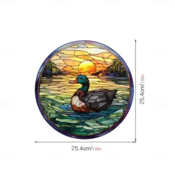 Window Sticker, Home Wall Decor Colorful Hummingbird Stickers Removable Static Decorative Anti-collision Stickers