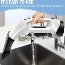Window Vacuum, Cordless Window Cleaner, Rechargeable Condensation Vacuum Cleaner with Spray/Cleans/Suctions Water for Windows, Tiles, Glass, Mirrors, and Countertops
