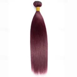 Wine Red #99J Remy Human Hair Weave 12-30 inch Long Silky Straight Unprocessed Virgin Brazilian Hair Weft Extensions for Women 3PCS