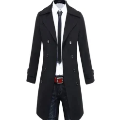 Winter Coat Overcoat Peacoat Trench Coat Business Casual Fall Winter 95% polyester 5% cotton Outerwear Clothing Apparel Notch lapel collar