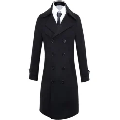 Winter Coat Overcoat Peacoat Trench Coat Business Casual Fall Winter 95% polyester 5% cotton Outerwear Clothing Apparel Notch lapel collar