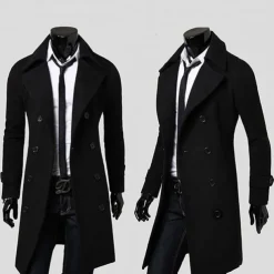 Winter Coat Overcoat Peacoat Trench Coat Business Casual Fall Winter 95% polyester 5% cotton Outerwear Clothing Apparel Notch lapel collar