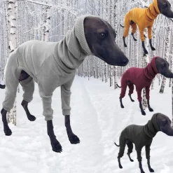 Winter Dog Coat Jacket Tight Dog Hoodie Dog Jumper Sweater for Greyhound Whippet,Dog Clothes Greyhound Turtleneck Sweatershirt Jumper,Warm T-Shirt Pet Clothes (Black,5XL)