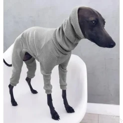Winter Dog Coat Jacket Tight Dog Hoodie Dog Jumper Sweater for Greyhound Whippet,Dog Clothes Greyhound Turtleneck Sweatershirt Jumper,Warm T-Shirt Pet Clothes (Black,5XL)