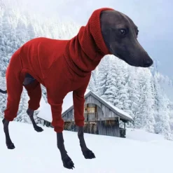 Winter Dog Coat Jacket Tight Dog Hoodie Dog Jumper Sweater for Greyhound Whippet,Dog Clothes Greyhound Turtleneck Sweatershirt Jumper,Warm T-Shirt Pet Clothes (Black,5XL)