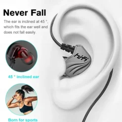 Wired Earphones with Mic 3.5mm in Ear Headphones Noise Isolation Waterproof Cordless Stereo Earbuds Rich Bass with 1.2 Meters Cord Volume Control for Phone Laptop PC Tablet MP3 Player