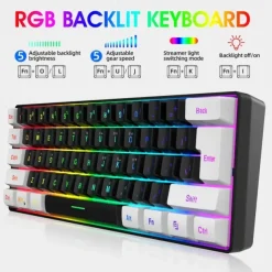 Wired Gaming Keyboard Small RGB Backlit Membrane Gaming Keyboard Ultra-Compact Mini Waterproof Keyboard For PC Computer Gamer