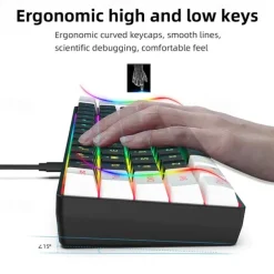 Wired Gaming Keyboard Small RGB Backlit Membrane Gaming Keyboard Ultra-Compact Mini Waterproof Keyboard For PC Computer Gamer