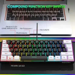 Wired Gaming Keyboard Small RGB Backlit Membrane Gaming Keyboard Ultra-Compact Mini Waterproof Keyboard For PC Computer Gamer