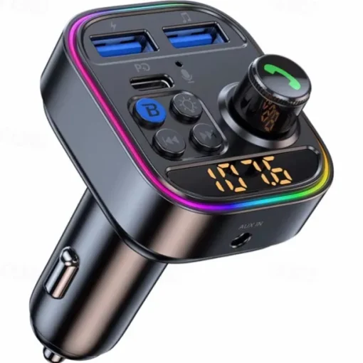 Wireless Bluetooth Car Adapter Bluetooth 5.3 FM Transmitter AUX Radio Receiver MP3 Player Handsfree Call Type-C USB Car charger