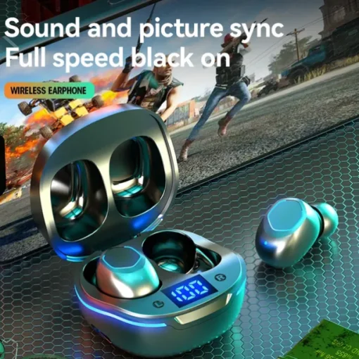 Wireless Bluetooth Earbuds TWS Headphones with LED Power Display in-Ear Stereo Earphones with Microphone