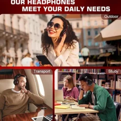 Wireless Bluetooth Headphones Deep Bass HIFI Earphone Portable Foldable Headset with Mic Support SD Card for Android/IOS