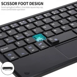 Wireless BT 3.0 Keyboard 59 Keys Ultra-slim Mini BT Keyboard with Touch Pad Support Android Windows iOS System for Laptop Phone Tablet