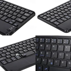 Wireless BT 3.0 Keyboard 59 Keys Ultra-slim Mini BT Keyboard with Touch Pad Support Android Windows iOS System for Laptop Phone Tablet