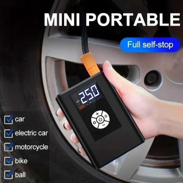 Wireless Car Air Pump 120W 150PSI Portable Digital Air Compressor Electric Auto Pump Tire Inflator For Car Motorcycle Bike Balls