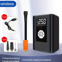 Wireless Car Air Pump 120W 150PSI Portable Digital Air Compressor Electric Auto Pump Tire Inflator For Car Motorcycle Bike Balls