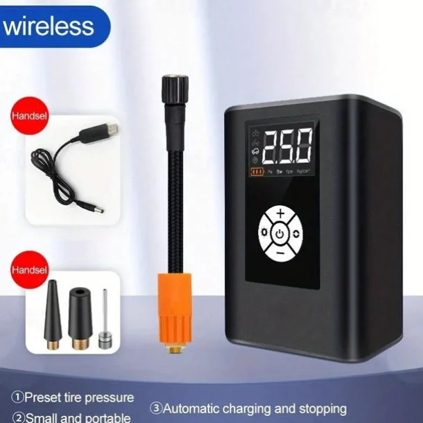 Wireless Car Air Pump 120W 150PSI Portable Digital Air Compressor Electric Auto Pump Tire Inflator For Car Motorcycle Bike Balls