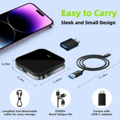 Wireless CarPlay Adapter for iPhone Apple Carplay Wireless Adapter Convert Wired to Wireless CarPlay Dongle Plug & Play WiFi Auto Fast Connect for Cars