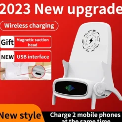 Wireless Charger 15 W Output Power 2 Port Wireless Charging Stand CE Certified Fast Wireless Charging Magnetic For Cellphone