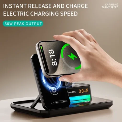 Wireless Charger 15 W Output Power Wireless Charging Station CE Certified Fast Wireless Charging MagSafe for Multiple Devices For Compatible with any wireless charging enabled devices