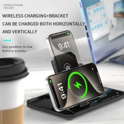 Wireless Charger 15 W Output Power Wireless Charging Station CE Certified Fast Wireless Charging MagSafe for Multiple Devices For Compatible with any wireless charging enabled devices