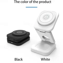 Wireless Charger 15 W Output Power Wireless Charging Station CE Certified Fast Wireless Charging MagSafe Universal For iPhone 14/13/12/11 Pro Max Universal Cellphone Gear Fit 2 R360 Apple Watch