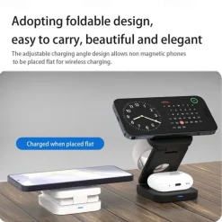 Wireless Charger 15 W Output Power Wireless Charging Station CE Certified Fast Wireless Charging MagSafe Universal For iPhone 14/13/12/11 Pro Max Universal Cellphone Gear Fit 2 R360 Apple Watch