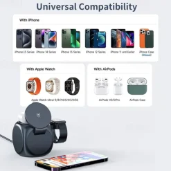 Wireless Charger Wireless Charging Station CE Certified Magnetic 3 in 1 For Smart Watch Compatible with any wireless charging enabled devices