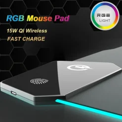 Wireless Charging Mouse Pad Gamer Mousepad Oversized RGB Luminous Desk Mat Computer Laptop Keyboard Non-slip Glowing LED Cushion